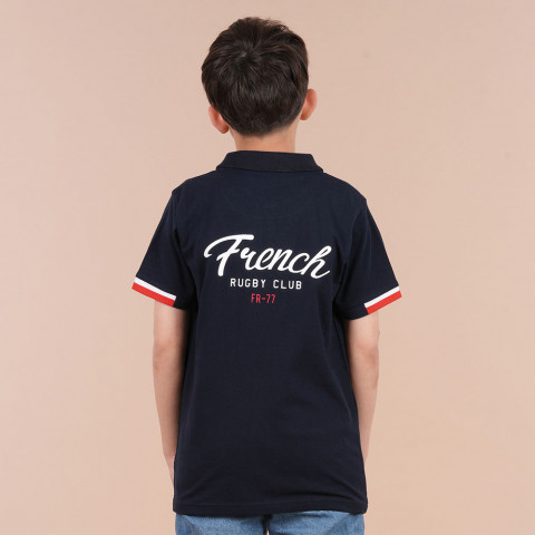 Ruckfield Children's short-sleeved polo shirt French Rugby Club navy blue