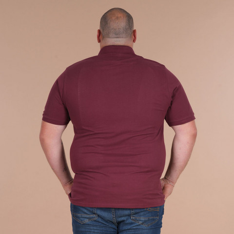 Ruckfield Essentiel burgundy short-sleeved polo shirt