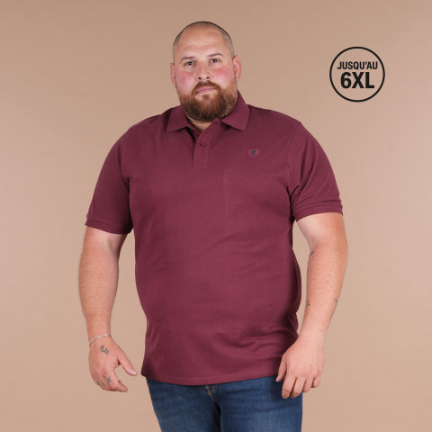 Ruckfield Essentiel burgundy short-sleeved polo shirt