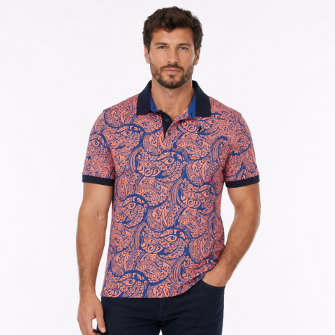 Polo MC Ruckfield Maori Rugby orange vif - Grande taille S à 5XL