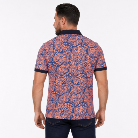 Polo MC Ruckfield Maori Rugby orange vif - Grande taille S à 5XL