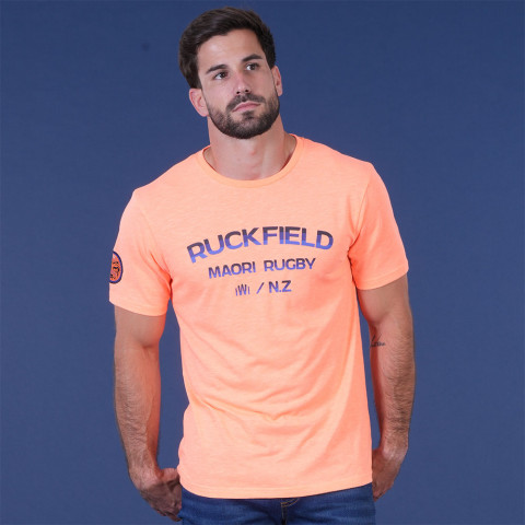 Bright orange Ruckfield Maori Rugby T-shirt