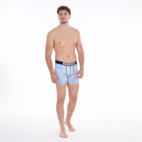 Set of 2 Ruckfield Palm Beach boxer shorts, light blue