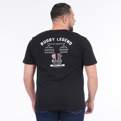 Jonah Lomu by Ruckfield black short-sleeved T-shirt