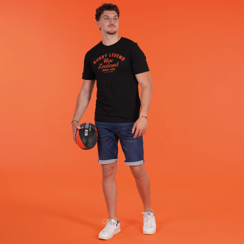Jonah Lomu by Ruckfield black short-sleeved T-shirt
