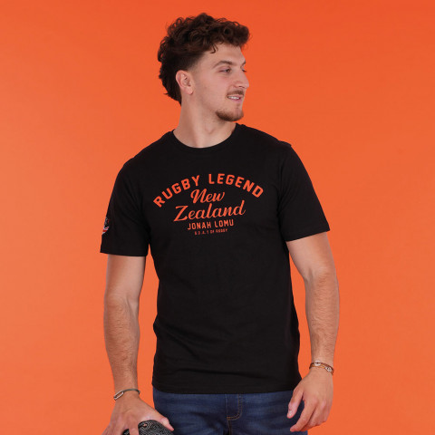 Jonah Lomu by Ruckfield black short-sleeved T-shirt