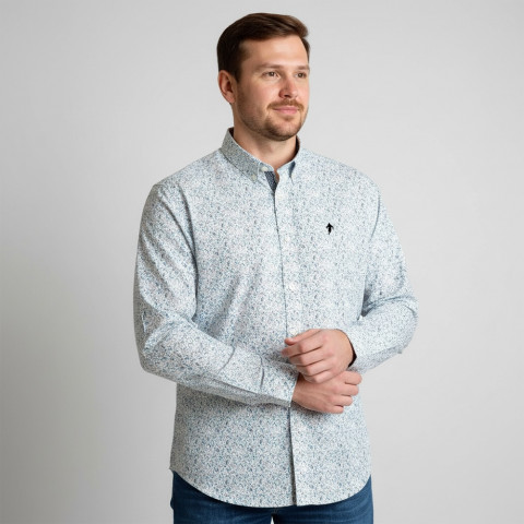 Chemise Ruckfield à manches longues en voile de coton blanc