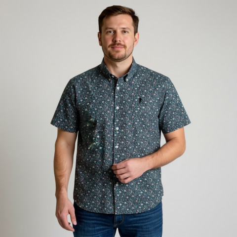 Chemisette Ruckfield bleu marine en voile de coton