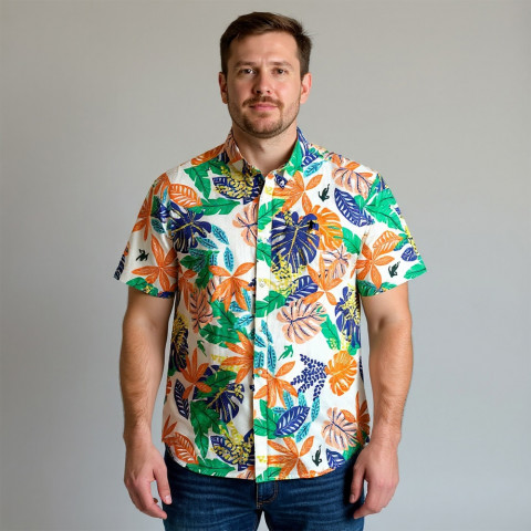 Chemisette Ruckfield fleuri en voile de coton