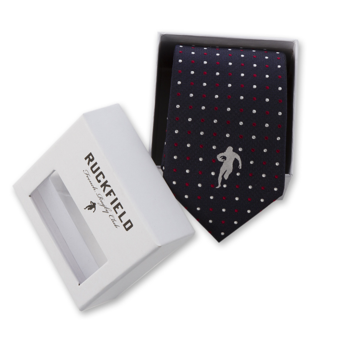 Cravate en soie à pois