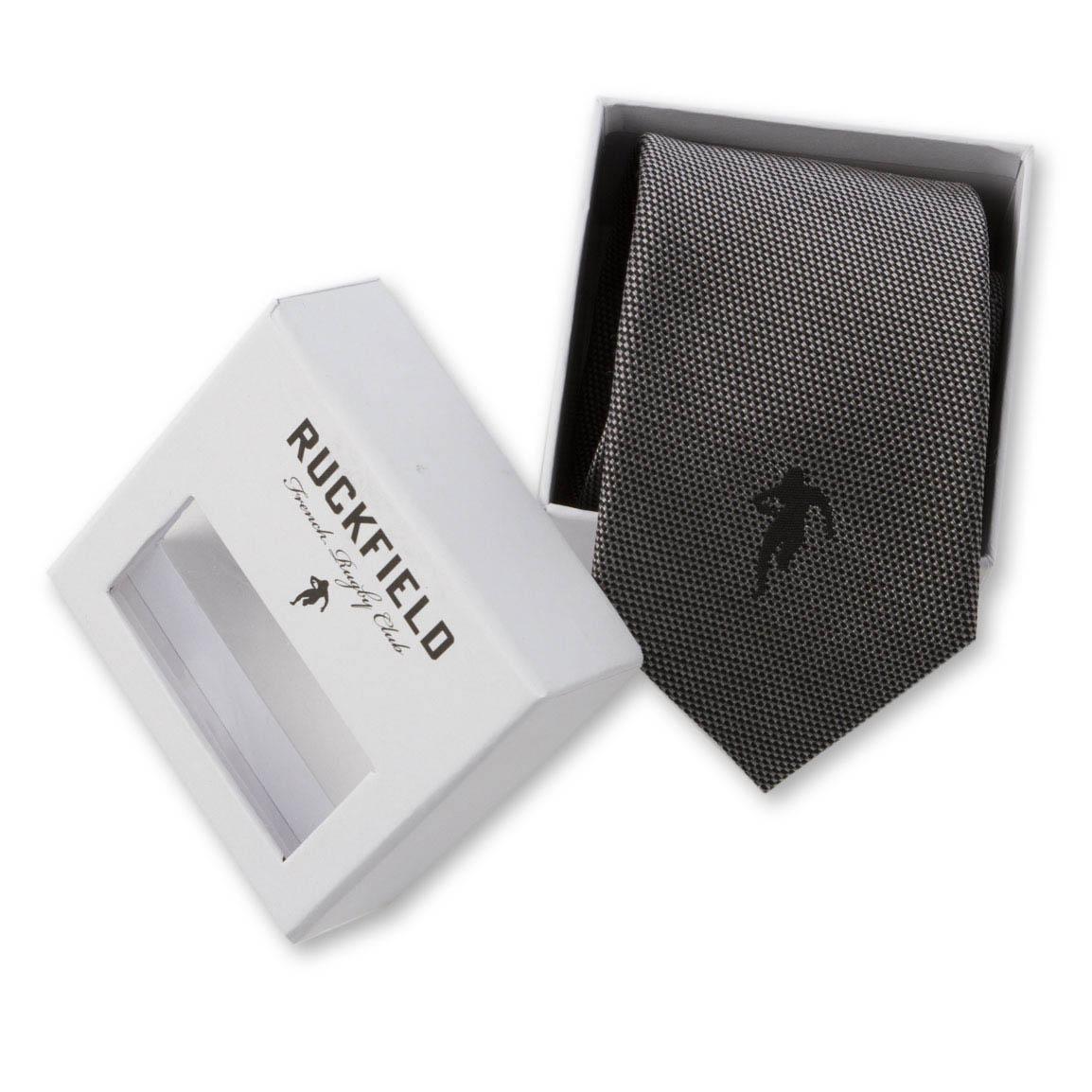 Cravate en soie unie grise