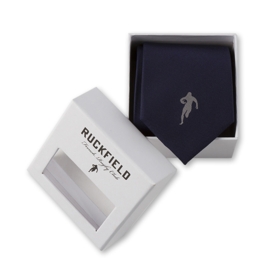 Cravate en soie unie bleu