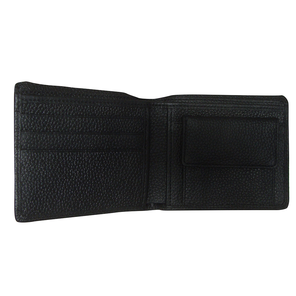 Portefeuille en cuir grainé noir Ruckfield