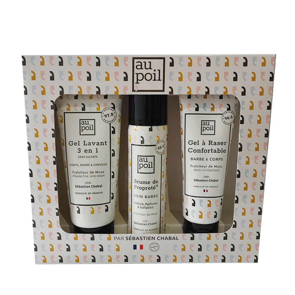 Coffret gel lavant, brume et gel à raser