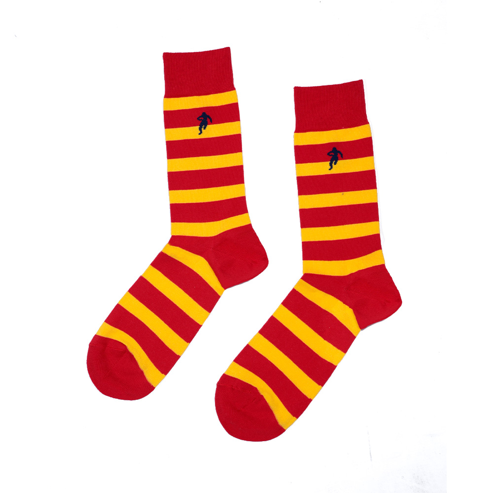 Chaussettes club rouge et jaune