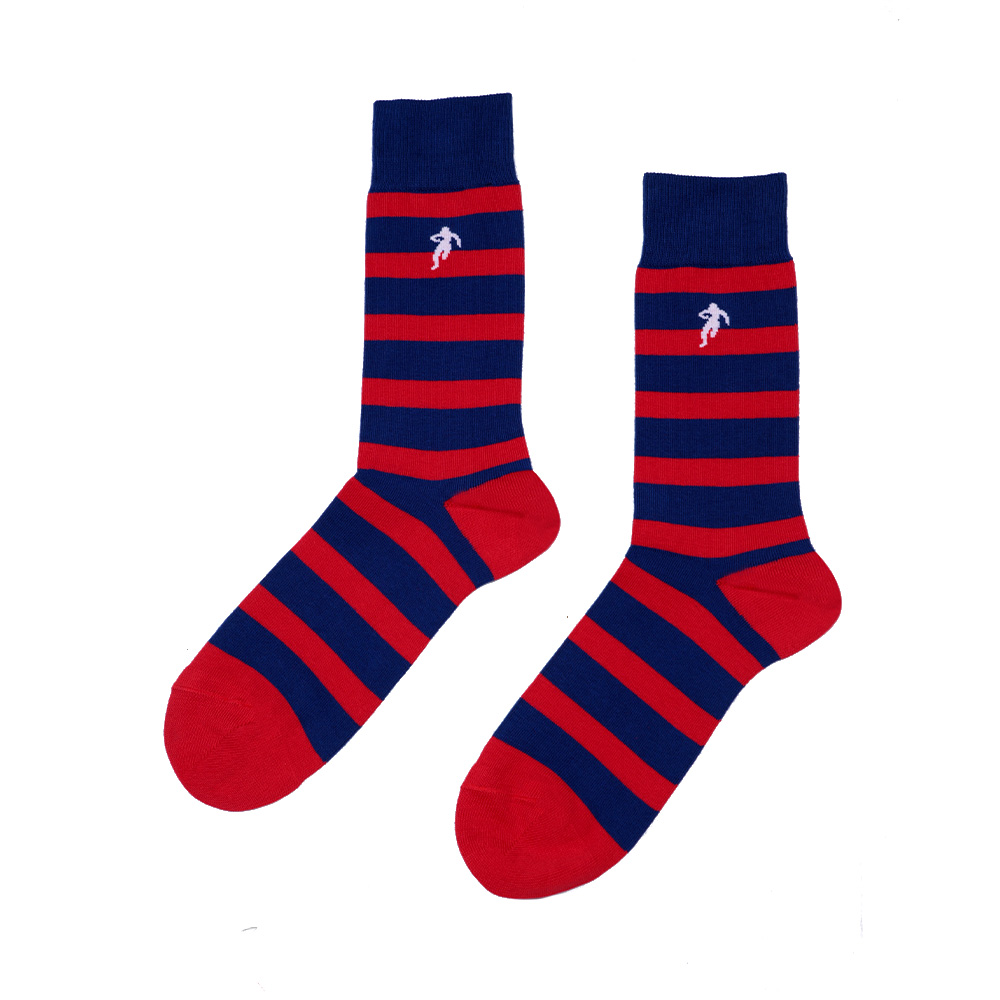 Chaussettes club rouge et bleu