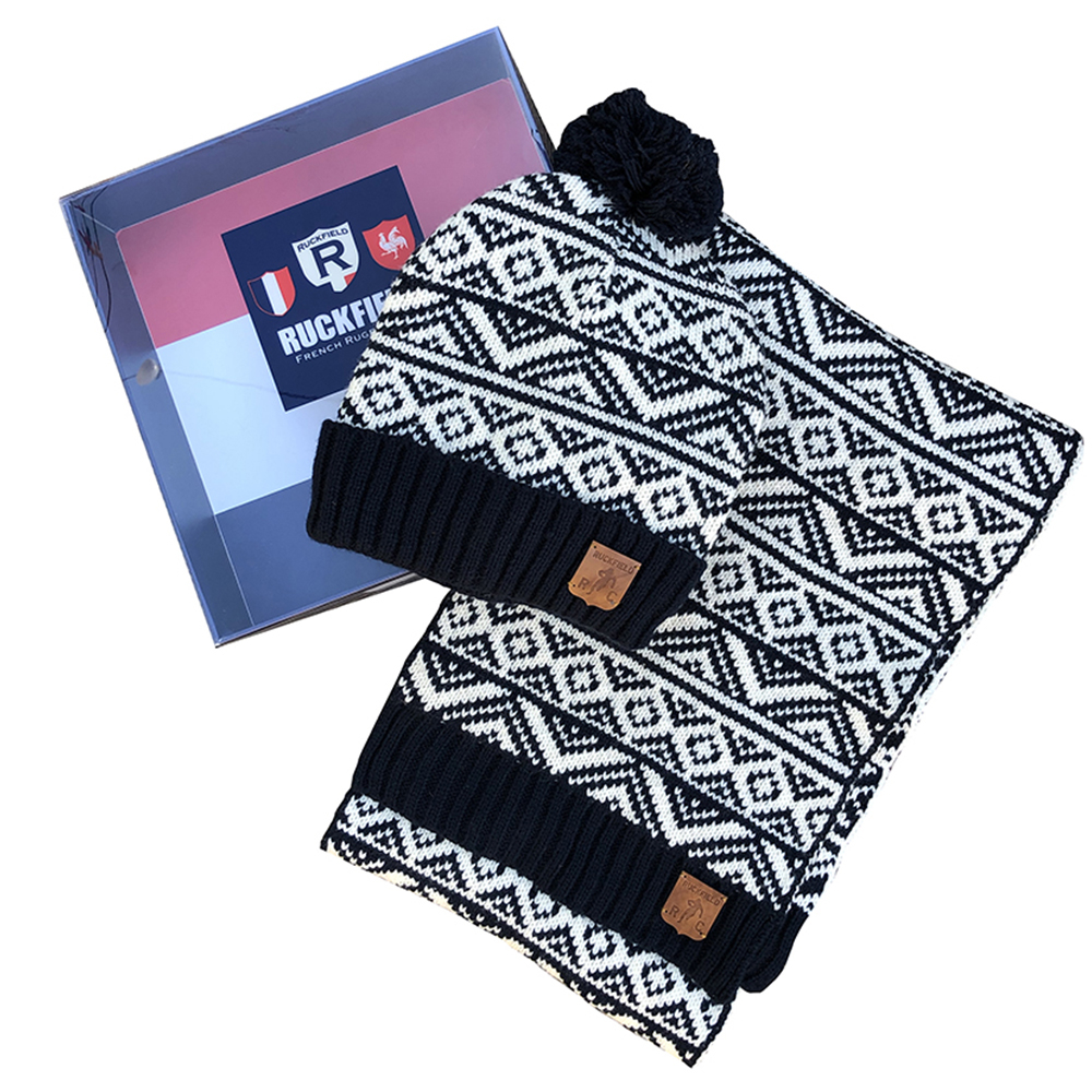 Pack bonnet + écharpe bleu marine