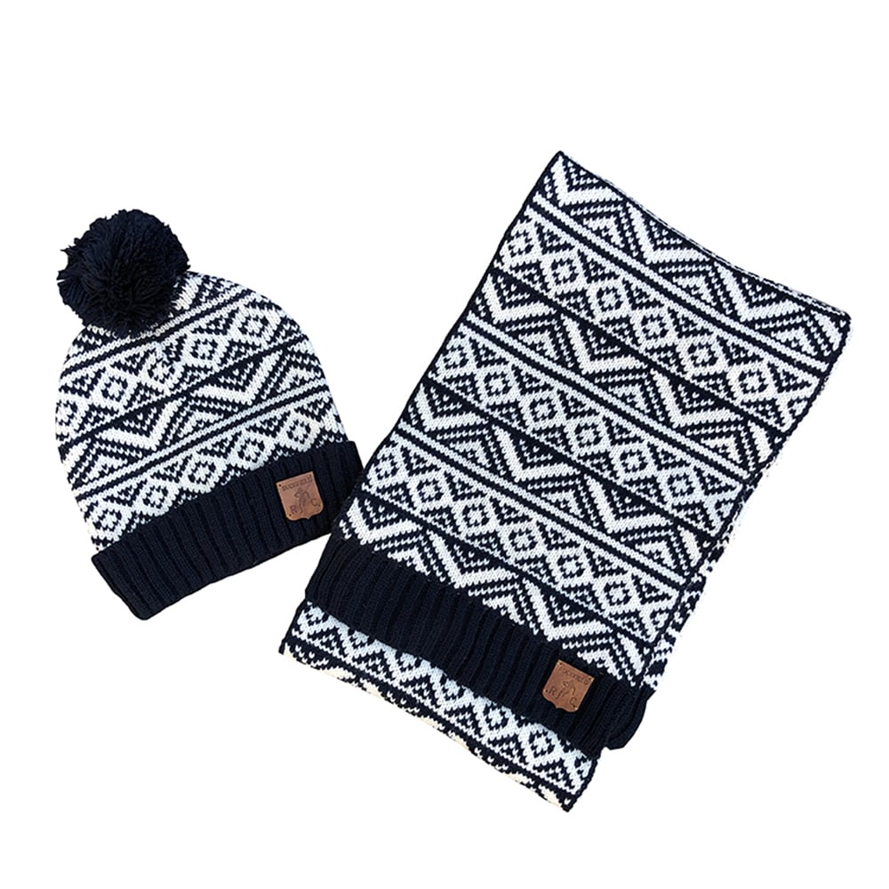 Pack bonnet + écharpe bleu marine