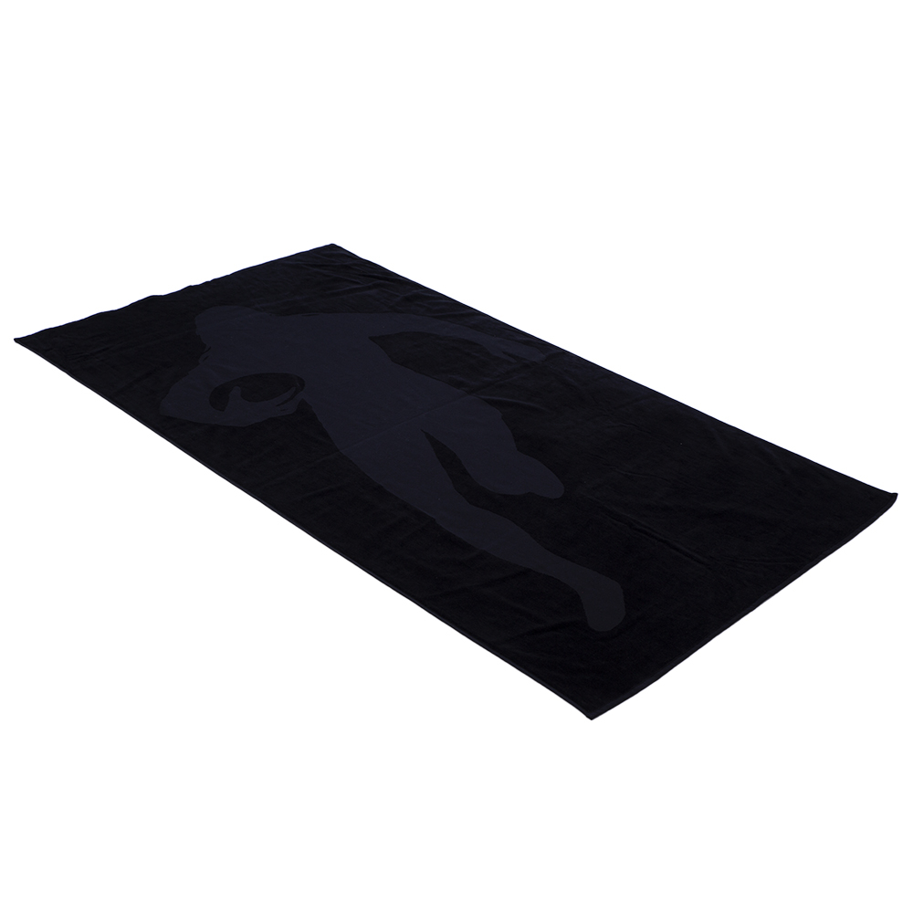 Drap de plage noir imprimé