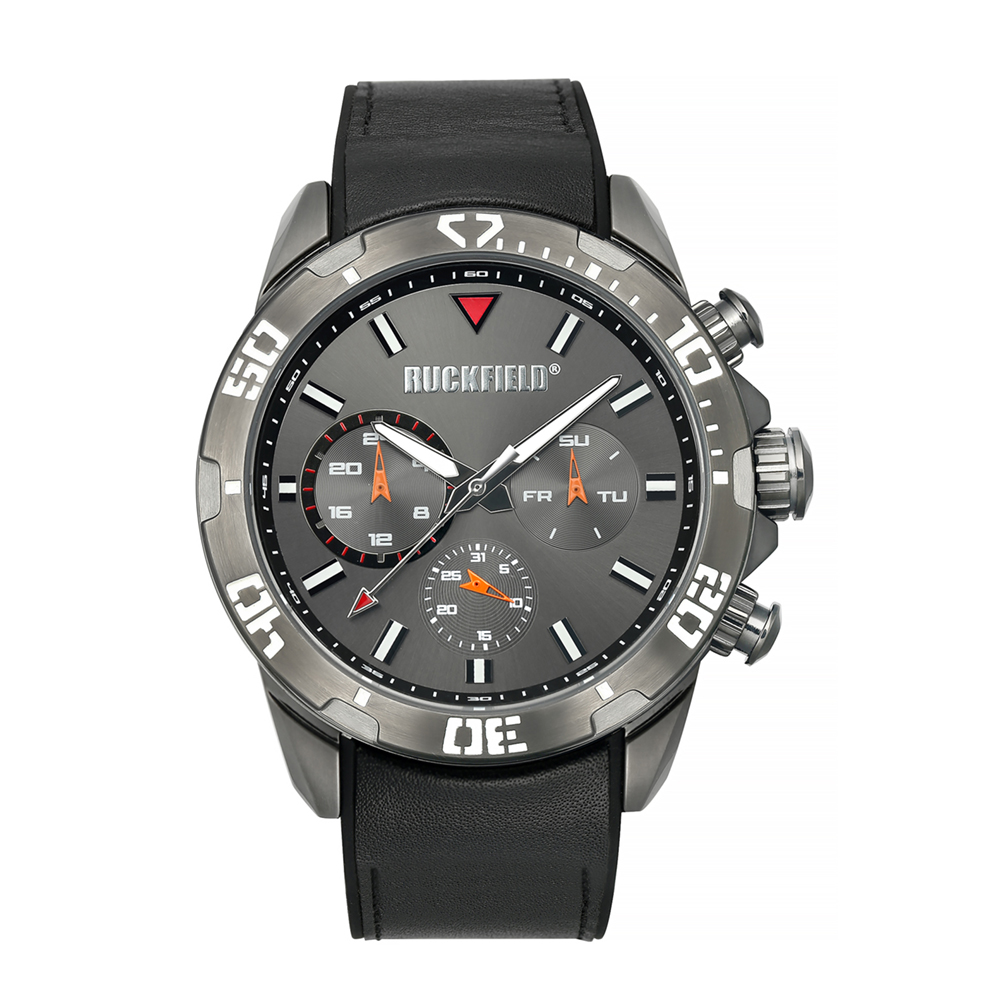 Montre bracelet en cuir Noire