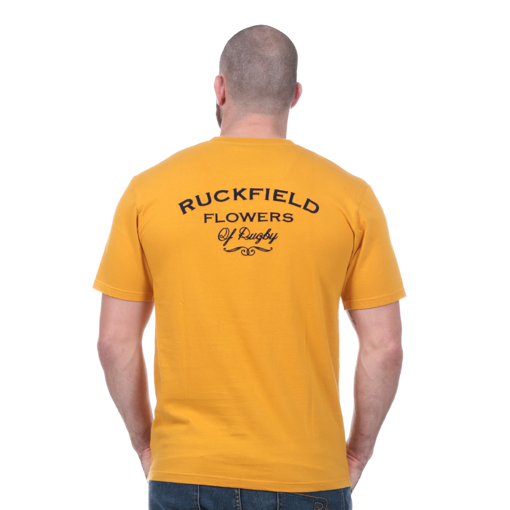 Tee-shirt flowers of rugby moutarde