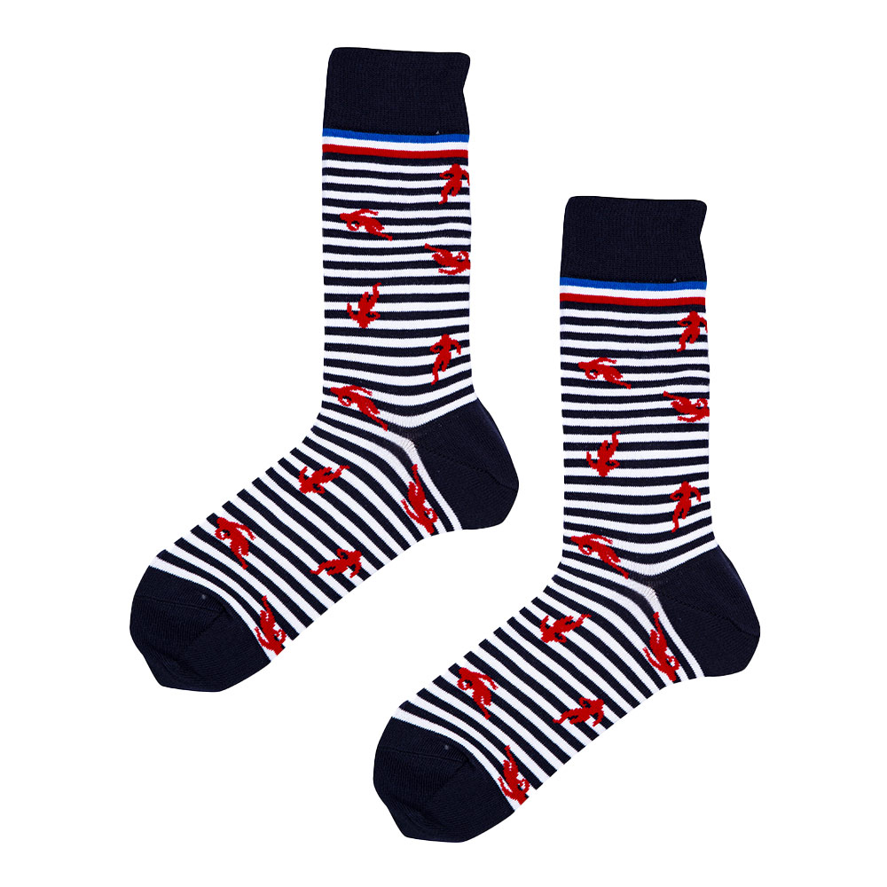 Chaussette à rayure marine