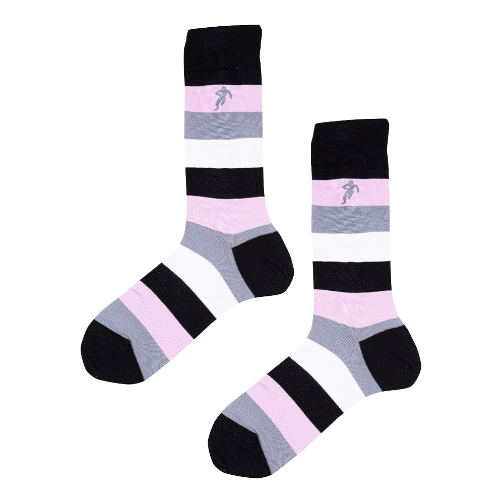 Chaussettes à grosse rayures grises