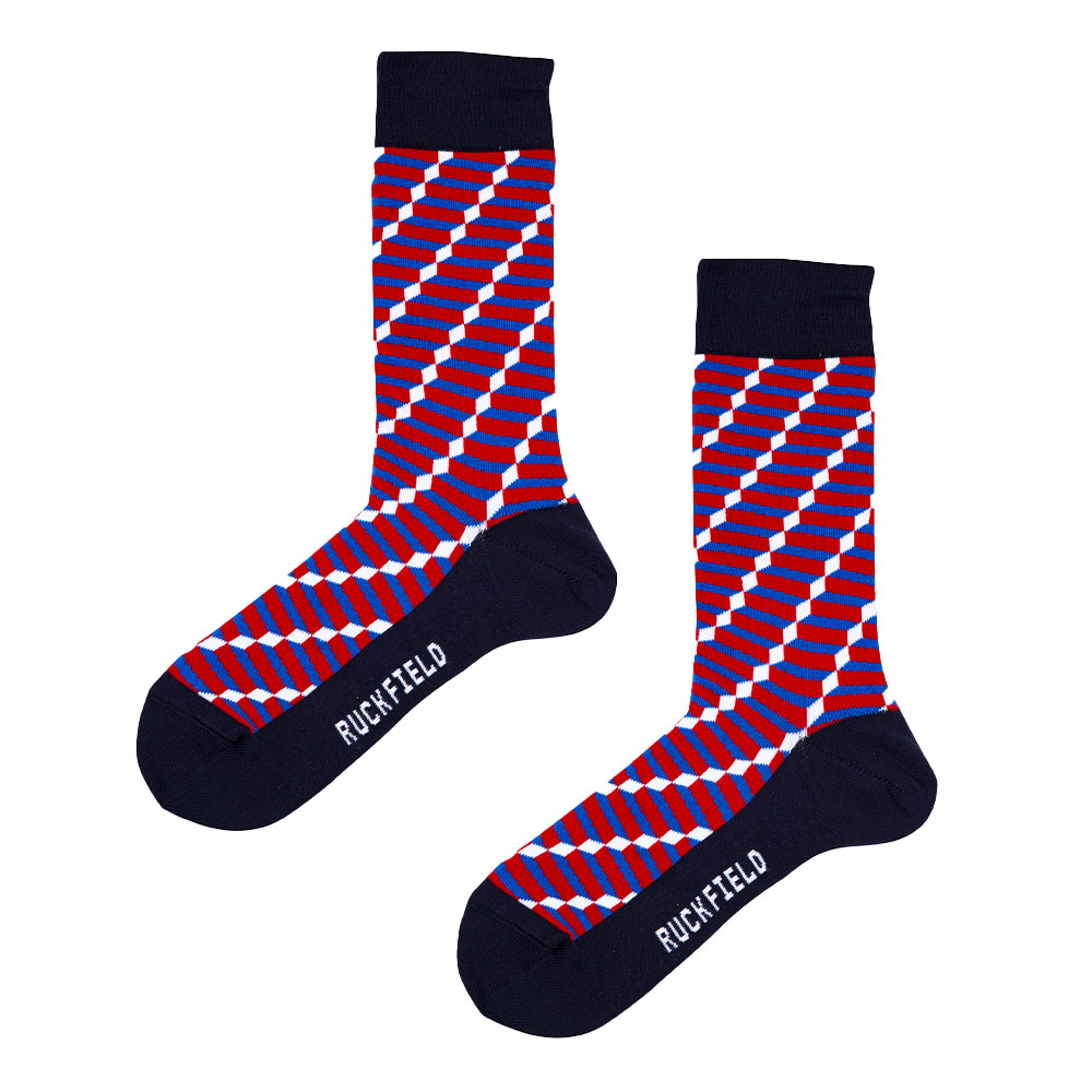Chaussettes losanges rouges