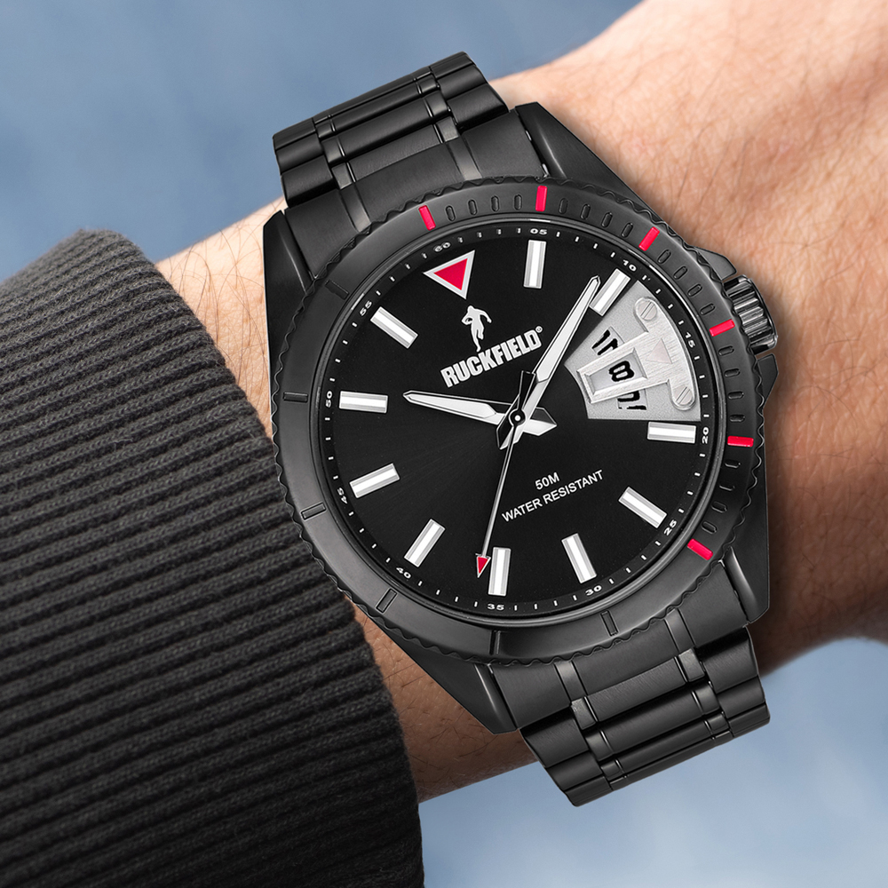 Montre homme acier noir étanche