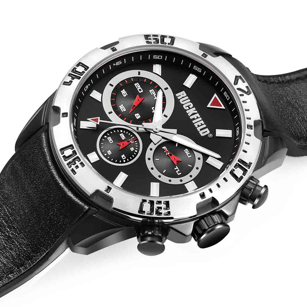 Montre Ruckfield bracelet Cuir noir