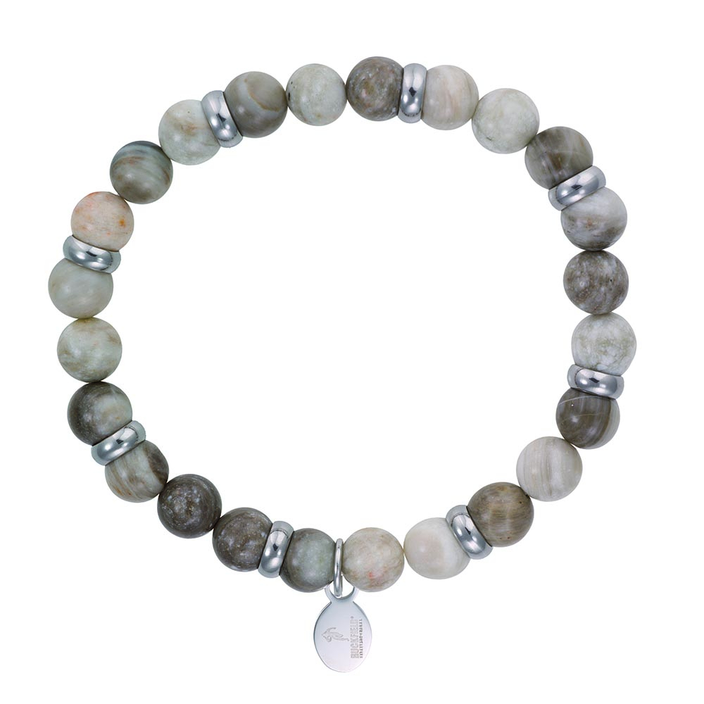 Bracelet rugby Perles Jaspe kaki