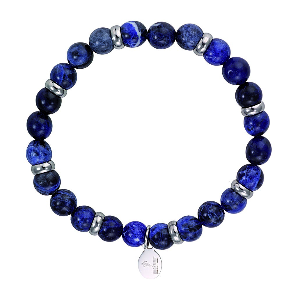 bracelet rugby pierres jaspe bleues