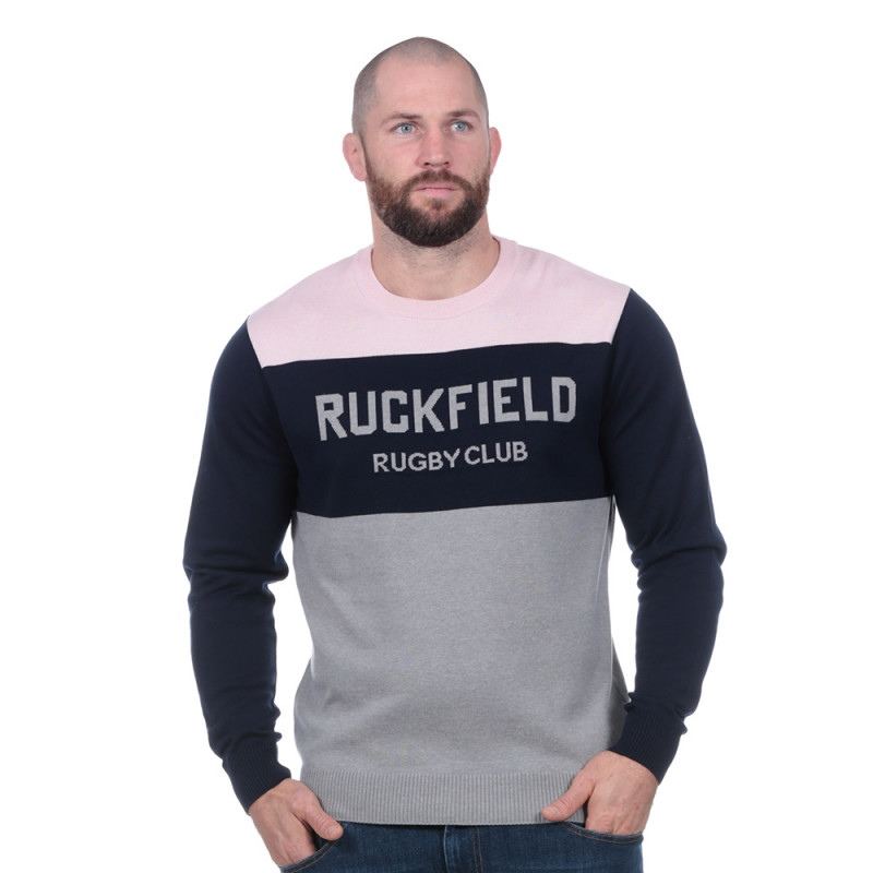 Pull rugby club gris clair