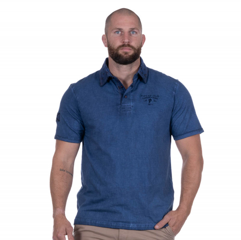 Polo Ruckfield bleu flowers of rugby