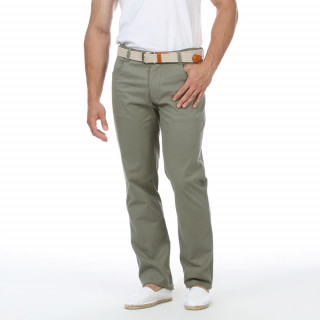 Pantalon kaki avec 4 poches et logo brodé