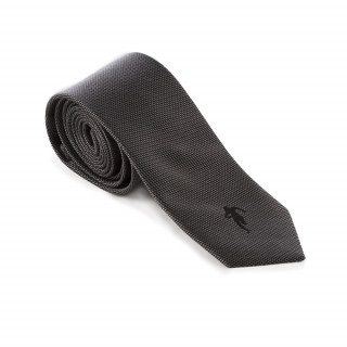 Cravate anthracite avec logo brodé Sébastien Chabal