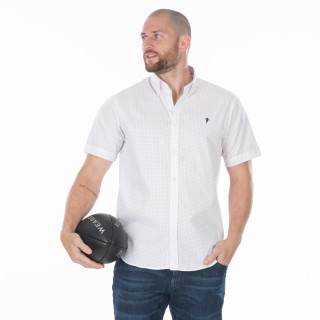 Chemise d'été coton manches courtes blanche