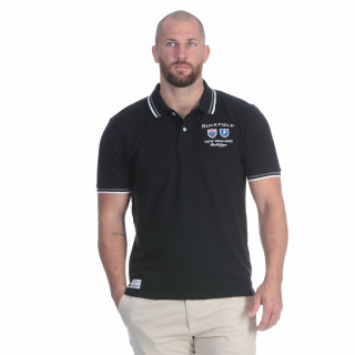 Polo de rugby nations en coton noir avec broderies poitrine et dos. Existe en grandes tailles