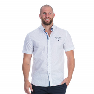 Chemise manches courtes blanche à imprimé avec broderies Rugby cup