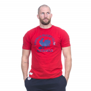 Tee-shirt manches courtes rouge avec visuels French rugby club