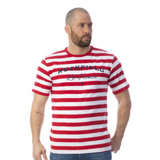 T-shirt marinière rouge 100% coton bio.