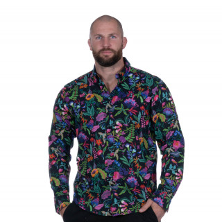 Chemise noire manches longues Ruckfield Tropical