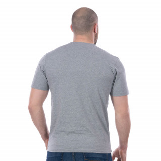 T-shirt Ruckfield basique gris chiné col boutonné