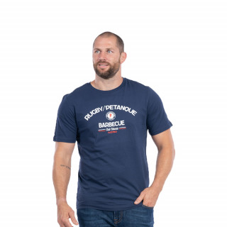 T-shirt Ruckfield rugby pétanque à manches courtes bleu marine