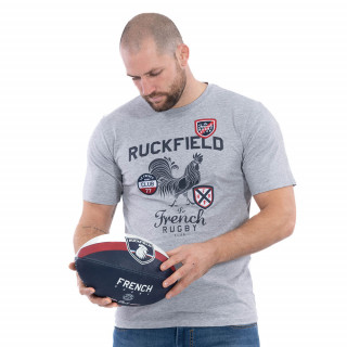 T-shirt Ruckfield à manches courtes French Rugby Club gris chiné clair