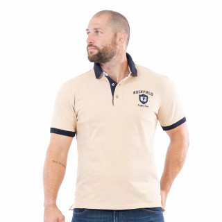 Polo Ruckfield à manches courtes rugby Vichy beige