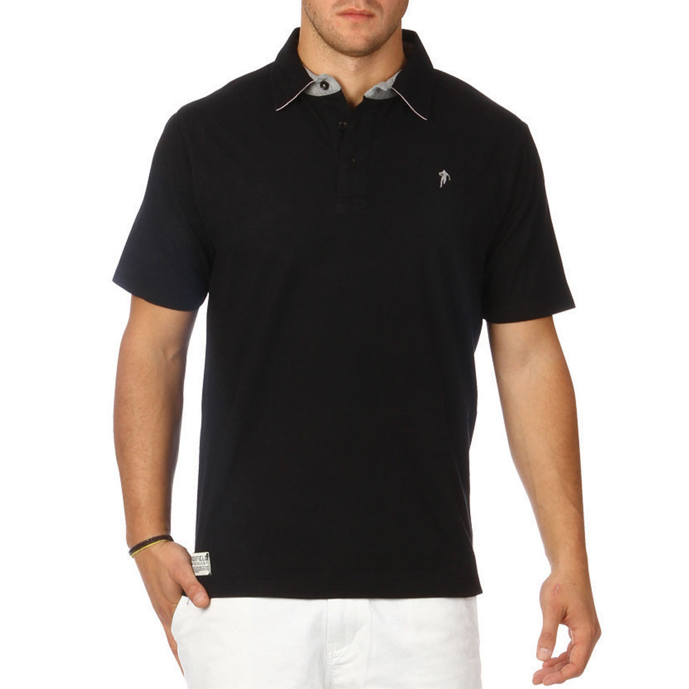 Basic black jersey polo shirt - RUCKFIELD