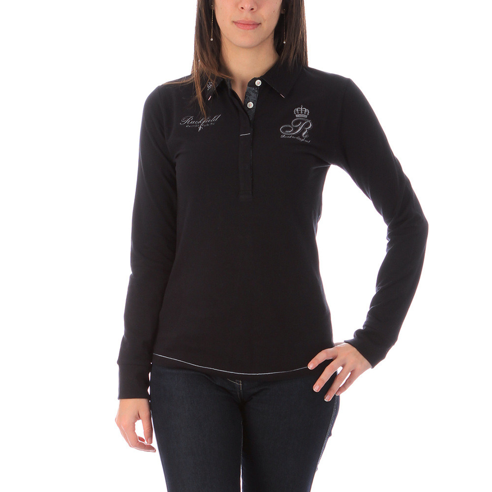 Women S Black Polo Shirt Ruckfield Ruckfield
