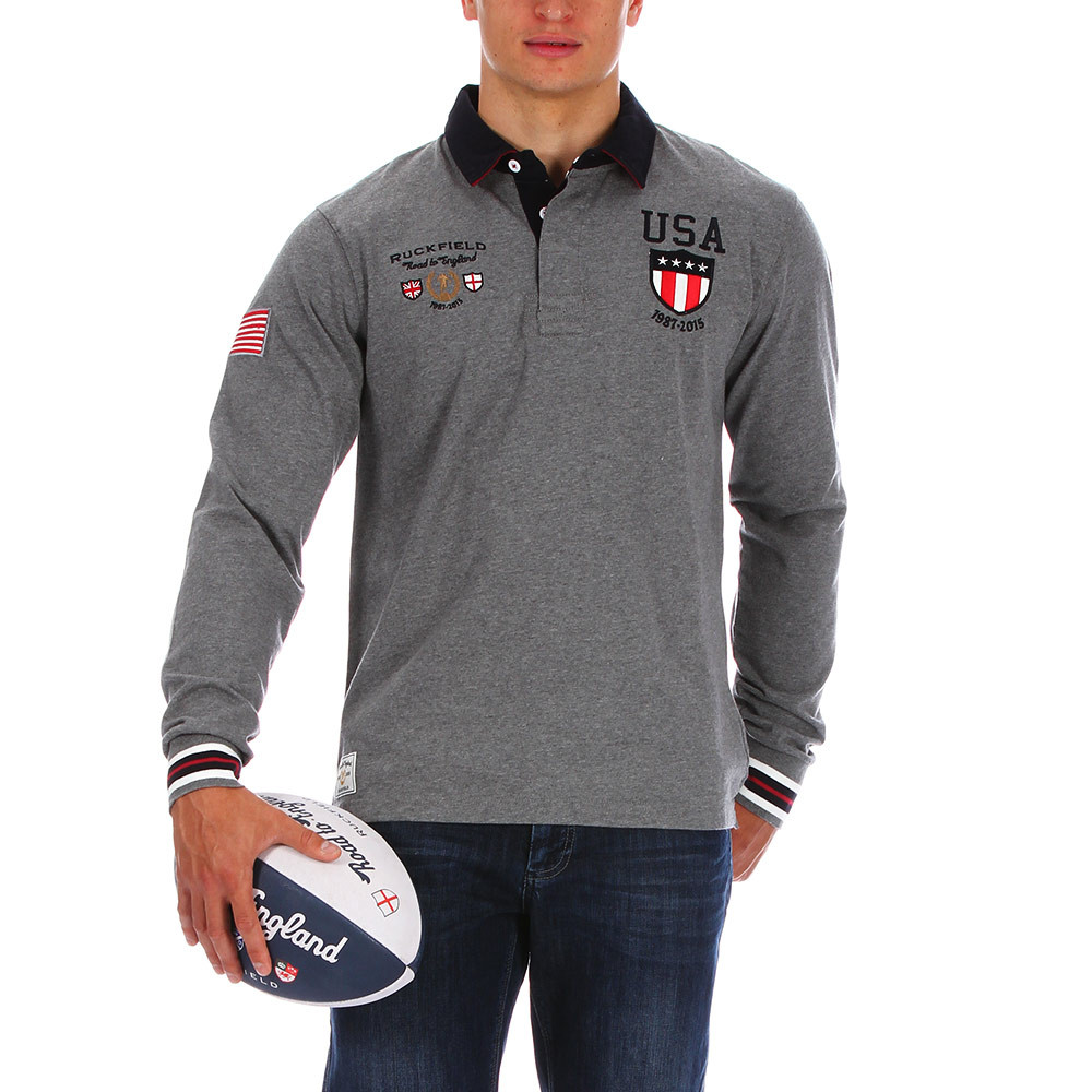 Grey rugby polo shirt USA - RUCKFIELD