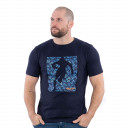 T-shirt Ruckfield bleu marine à manches courtes Flower of Rugby